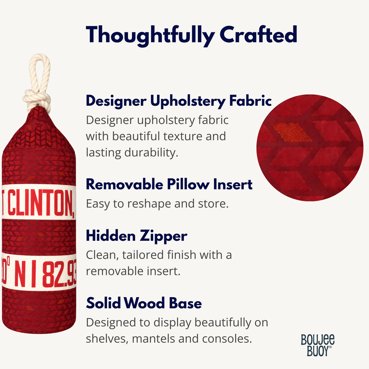 Boujee Buoy™ Custom Pillow - Portside Red