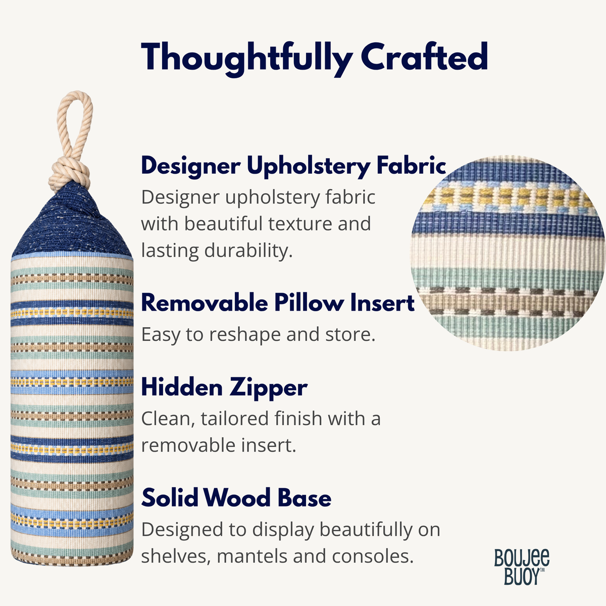 Buoy Pillow | Harbor Stripe | Nautical Home Decor