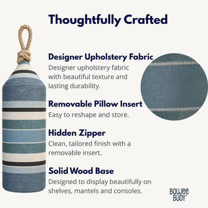 Captain's Stripe Boujee Buoy™ Pillow | Coastal Nautical Home Decor