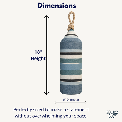 Captain's Stripe Boujee Buoy™ Pillow | Coastal Nautical Home Decor