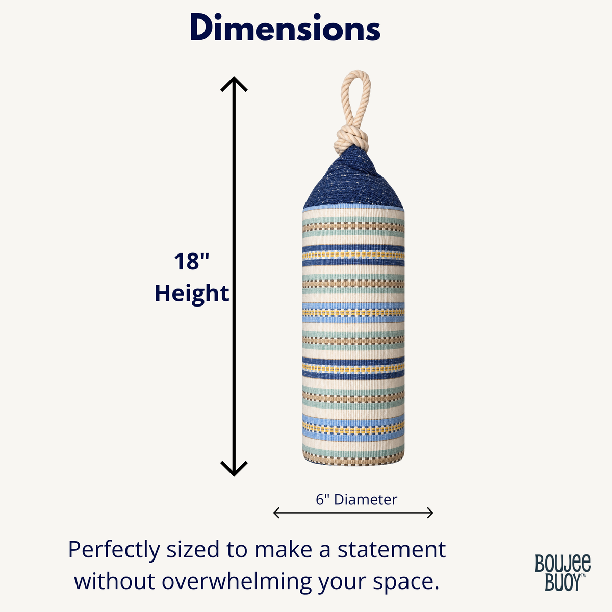Buoy Pillow | Harbor Stripe | Nautical Home Decor