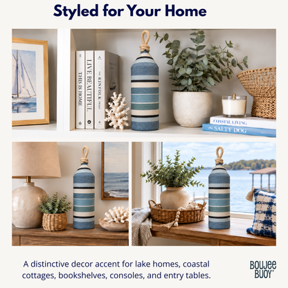 Captain's Stripe Boujee Buoy™ Pillow | Coastal Nautical Home Decor