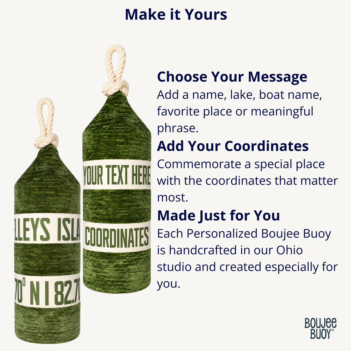 Boujee Buoy™ Custom Pillow - Lakeside Moss