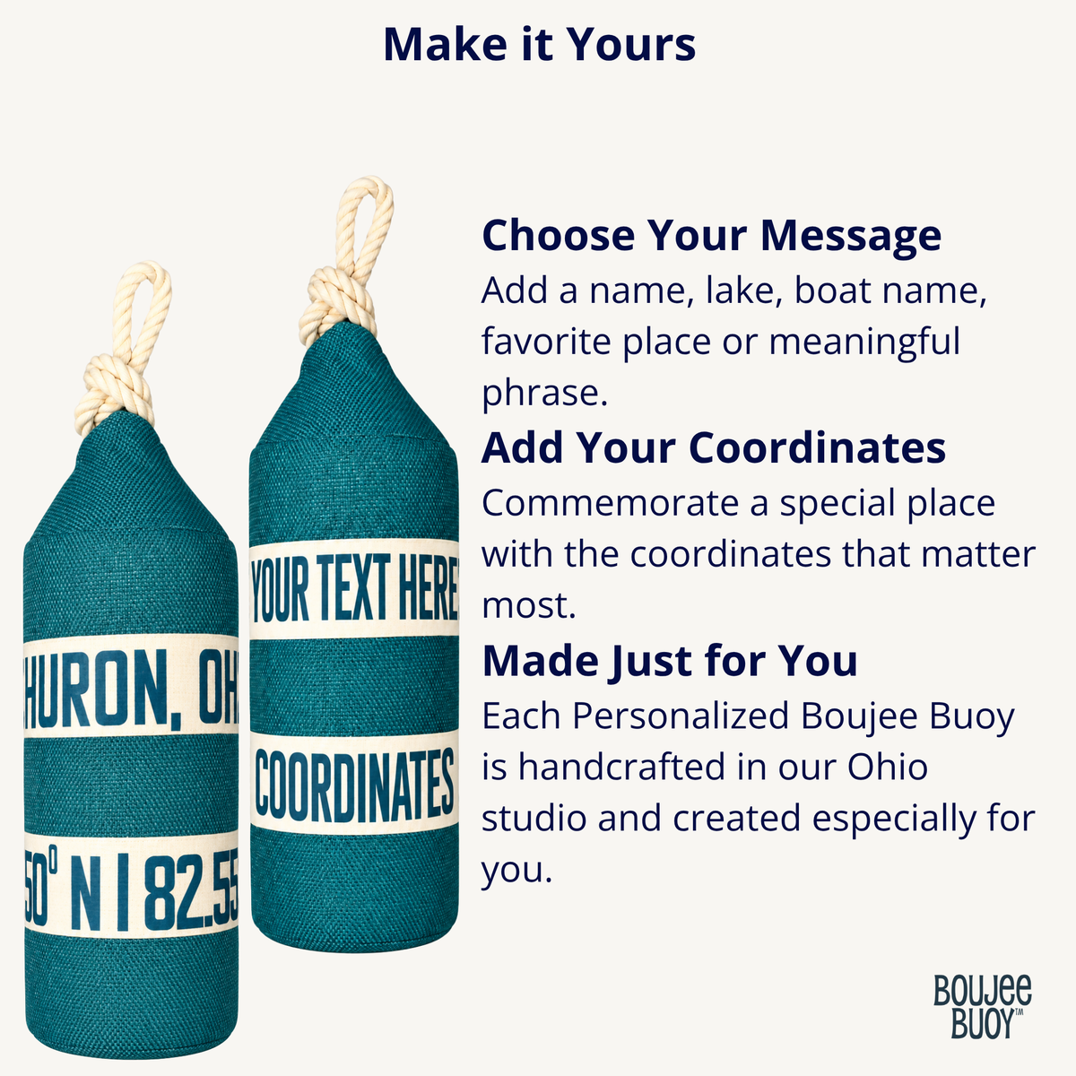 Boujee Buoy™ Custom Pillow - Emerald Tide