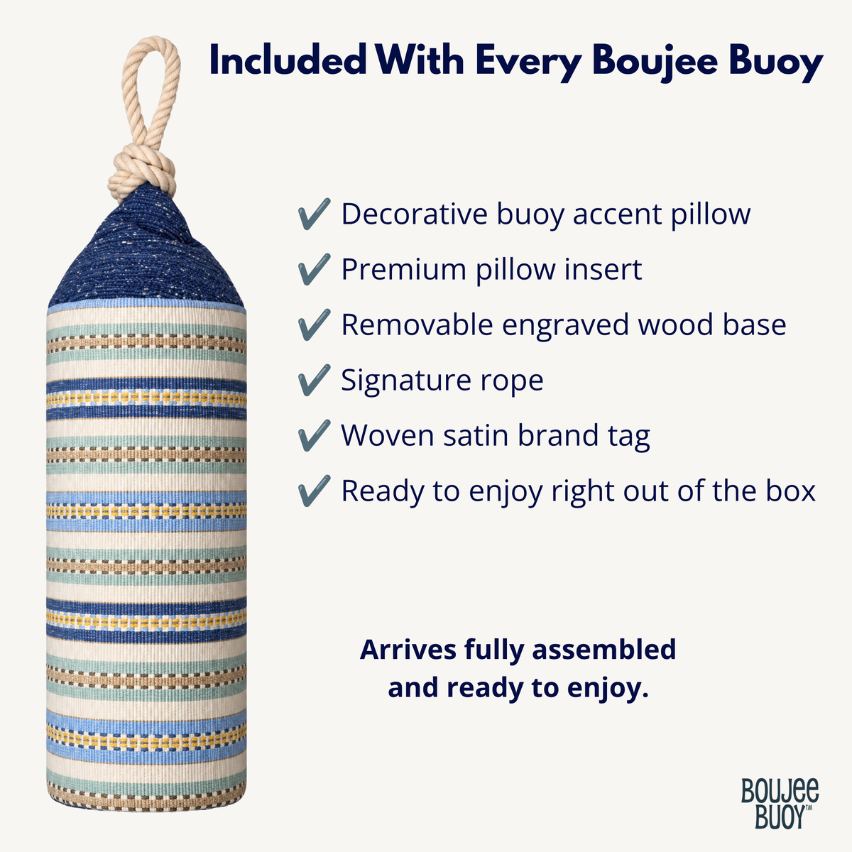 Buoy Pillow | Harbor Stripe | Nautical Home Decor