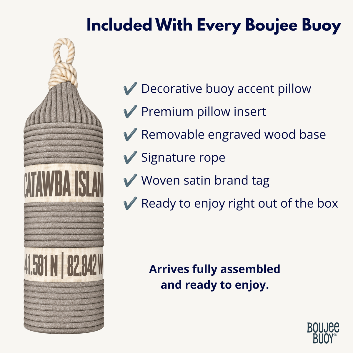 Boujee Buoy™ Custom Pillow - Dockside Stripe