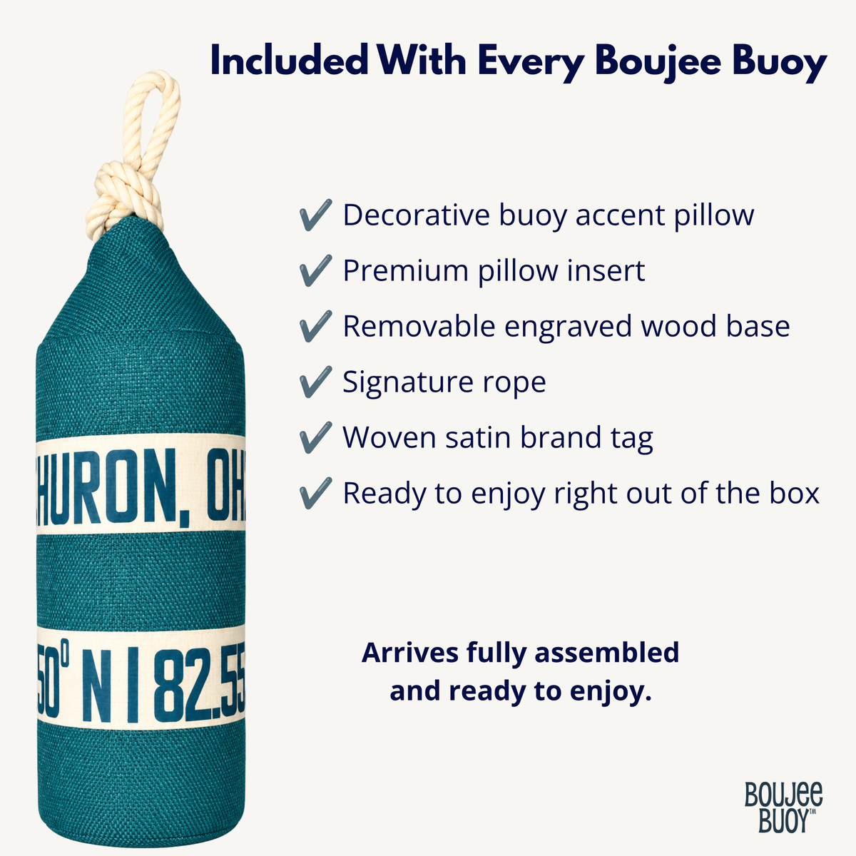 Boujee Buoy™ Custom Pillow - Emerald Tide