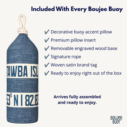 Personalized Boujee Buoy™ Pillow | Seaglass | Coastal Home Decor