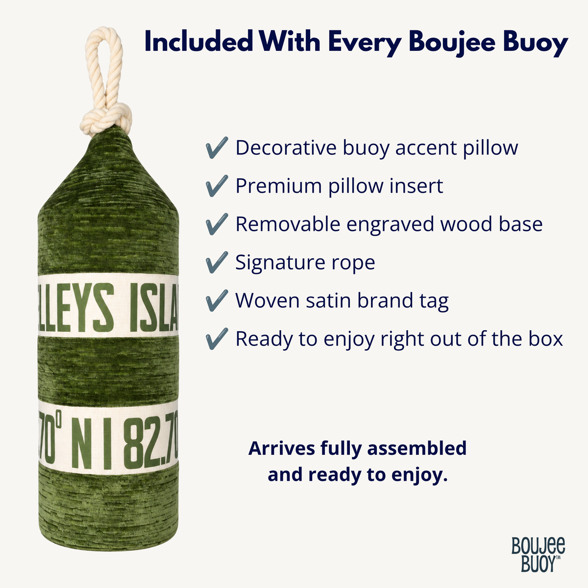 Boujee Buoy™ Custom Pillow - Lakeside Moss