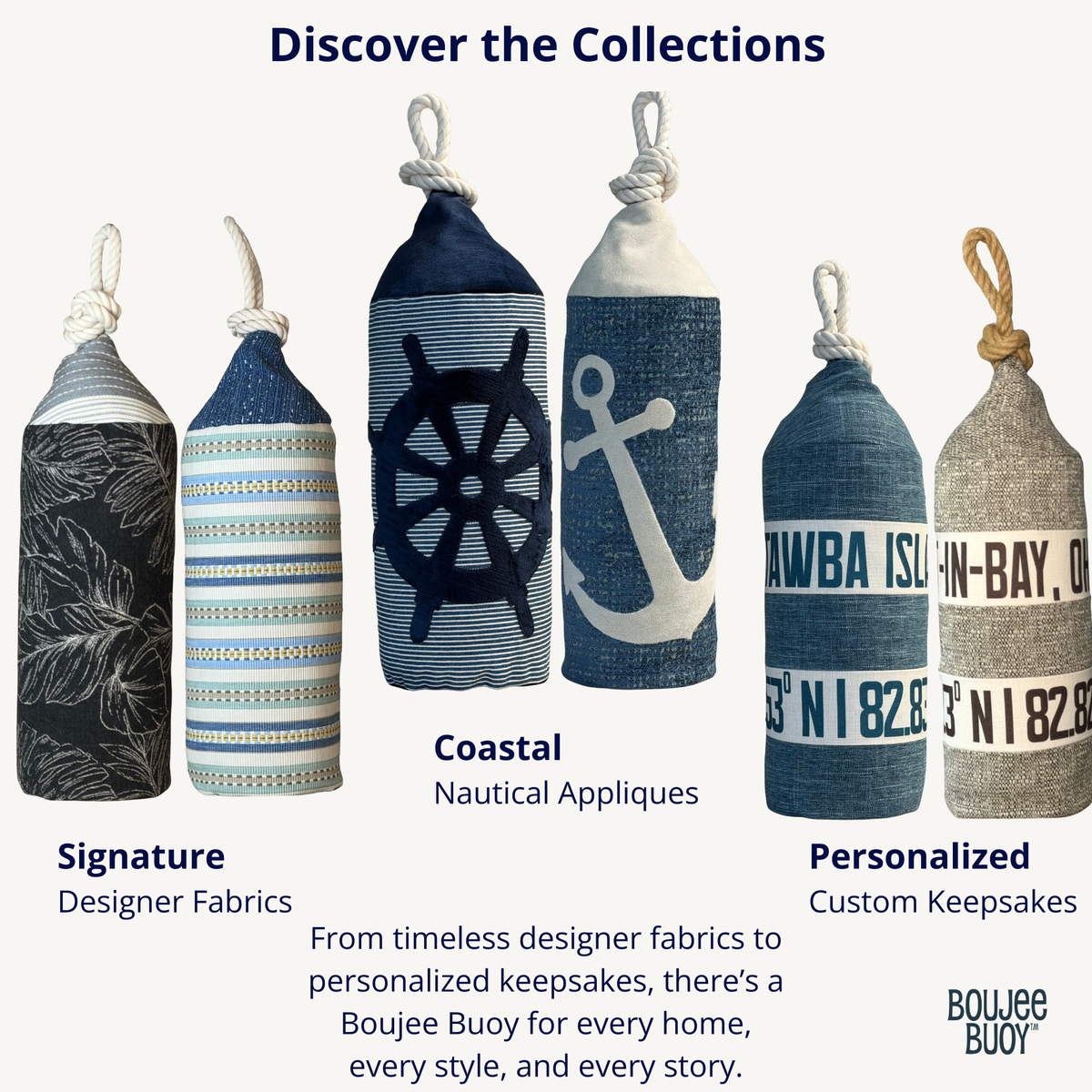 Boujee Buoy Signature, Coastal Appliqué and Personalized collections