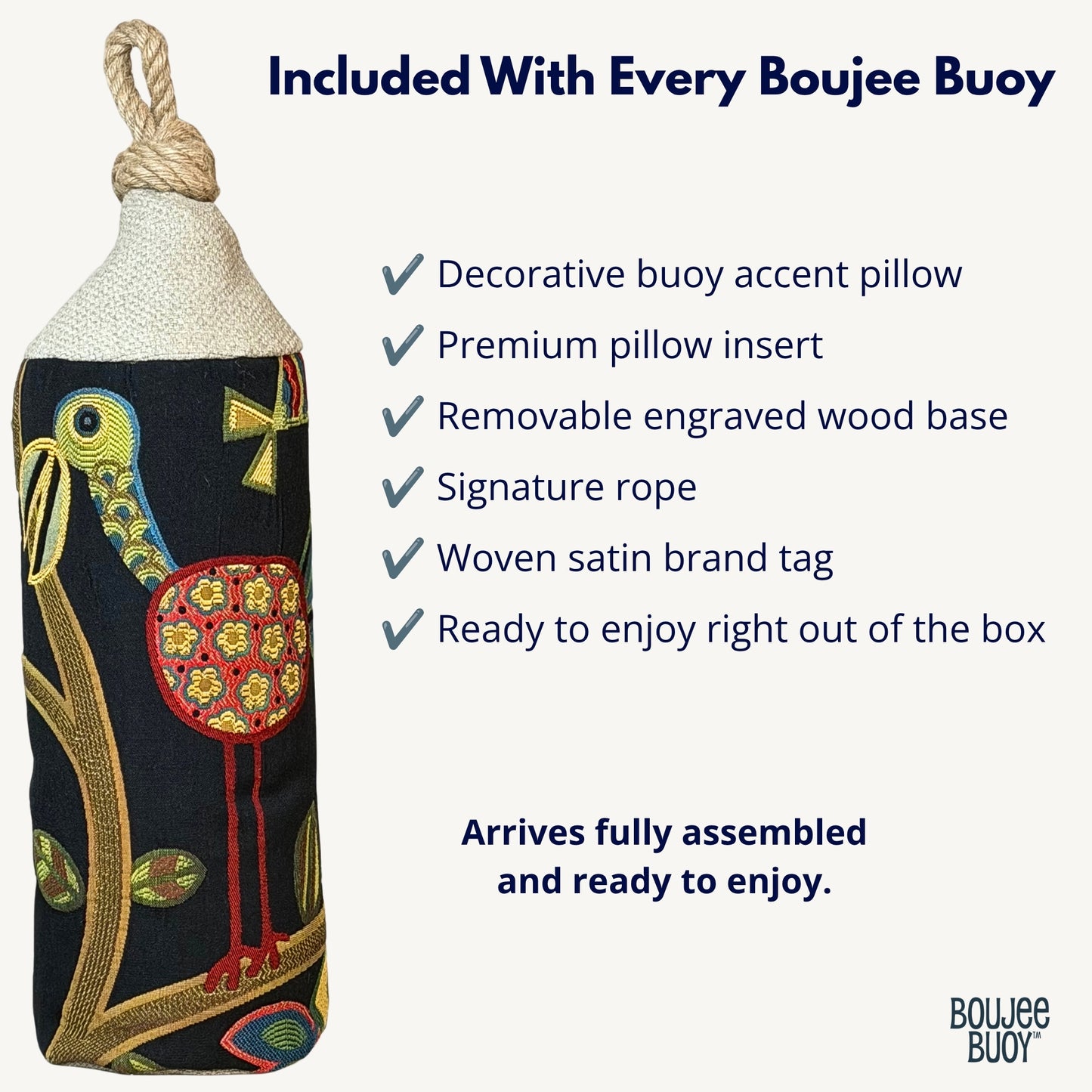 Boujee Buoy™ Decorative Buoy Pillow – Ornamental Bird